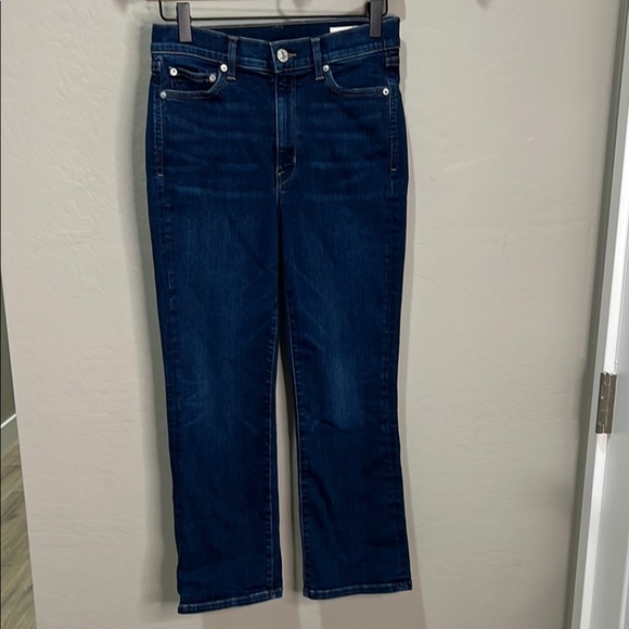 AYR Jeans Women's Ankle & Cropped All Year Round The Pop Dark Blue Crop Straight